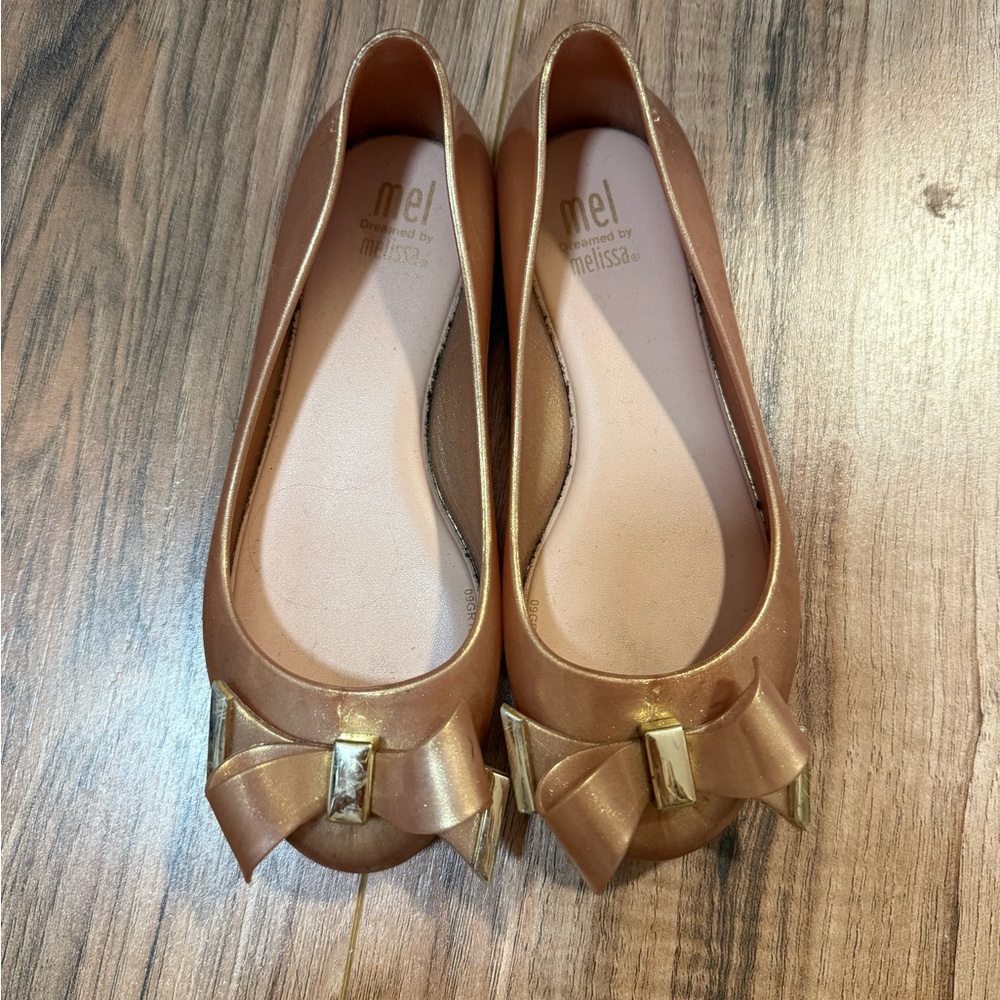 Girls 12 Melissa Makeover Essentials Brown Bow Flats